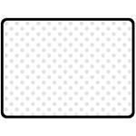 Polka Dots - Platinum Gray on White Fleece Blanket (Large) (One Side)