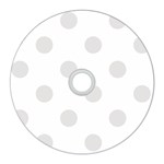 Polka Dots - Platinum Gray on White CD Wall Clock