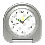 Polka Dots - Platinum Gray on White Desk Alarm Clock