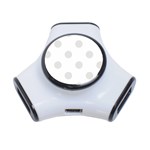 Polka Dots - Platinum Gray on White Portable USB Hub (One Side)