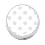 Polka Dots - Platinum Gray on White 4-Port USB Hub (Two Sides)
