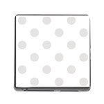 Polka Dots - Platinum Gray on White Memory Card Reader (Square)