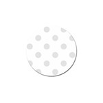 Polka Dots - Platinum Gray on White Golf Ball Marker (4 pack)