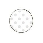 Polka Dots - Platinum Gray on White Hat Clip Ball Marker (10 pack)