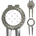 Polka Dots - Platinum Gray on White 3-in-1 Golf Divot
