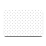Polka Dots - Platinum Gray on White Small Doormat