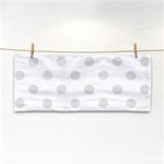 Polka Dots - Platinum Gray on White Hand Towel
