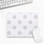 Polka Dots - Platinum Gray on White Small Mousepad