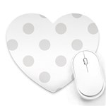 Polka Dots - Platinum Gray on White Heart Mousepad