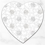 Polka Dots - Platinum Gray on White Jigsaw Puzzle (Heart)