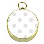 Polka Dots - Platinum Gray on White Gold Compass