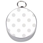 Polka Dots - Platinum Gray on White Silver Compass