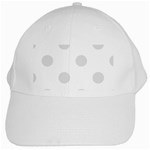 Polka Dots - Platinum Gray on White White Cap
