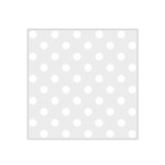 Polka Dots - White on Pale Gray Satin Bandana Scarf