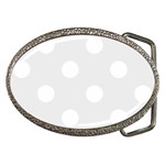 Polka Dots - White on Pale Gray Belt Buckle