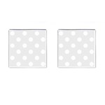 Polka Dots - White on Pale Gray Cufflinks (Square)