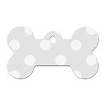 Polka Dots - White on Pale Gray Dog Tag Bone (Two Sides)