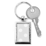 Polka Dots - White on Pale Gray Key Chain (Rectangle)