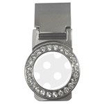 Polka Dots - White on Pale Gray Money Clip (CZ)