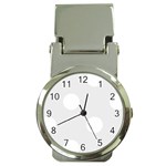 Polka Dots - White on Pale Gray Money Clip Watch