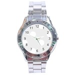Polka Dots - White on Pale Gray Stainless Steel Analogue Watch