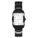 Polka Dots - White on Pale Gray Stainless Steel Barrel Watch