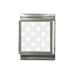 Polka Dots - White on Pale Gray Italian Charm (13mm)