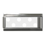 Polka Dots - White on Pale Gray Superlink Italian Charm (9mm)