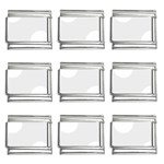 Polka Dots - White on Pale Gray 9mm Italian Charm (9 pack)
