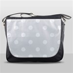 Polka Dots - White on Pale Gray Messenger Bag