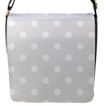 Polka Dots - White on Pale Gray Flap Closure Messenger Bag (S)