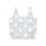 Polka Dots - White on Pale Gray Full Print Recycle Bag (S)