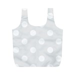 Polka Dots - White on Pale Gray Full Print Recycle Bag (M)