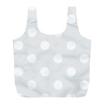 Polka Dots - White on Pale Gray Full Print Recycle Bag (L)