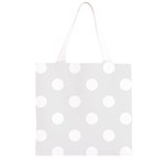 Polka Dots - White on Pale Gray Grocery Light Tote Bag