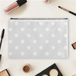 Polka Dots - White on Pale Gray Cosmetic Bag (L)