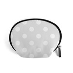 Polka Dots - White on Pale Gray Accessory Pouch (Small)