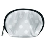 Polka Dots - White on Pale Gray Accessory Pouch (Medium)