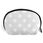 Polka Dots - White on Pale Gray Accessory Pouch (Large)