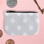 Polka Dots - White on Pale Gray Mini Coin Purse