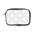 Polka Dots - White on Pale Gray Coin Purse