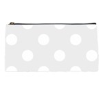 Polka Dots - White on Pale Gray Pencil Case