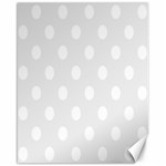 Polka Dots - White on Pale Gray Canvas 16  x 20 