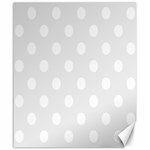 Polka Dots - White on Pale Gray Canvas 20  x 24 