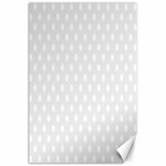 Polka Dots - White on Pale Gray Canvas 24  x 36 