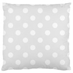 Polka Dots - White on Pale Gray Large Cushion Case (Two Sides)