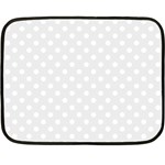 Polka Dots - White on Pale Gray Double Sided Fleece Blanket (Mini)