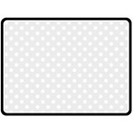 Polka Dots - White on Pale Gray Fleece Blanket (Large) (One Side)