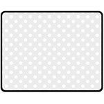 Polka Dots - White on Pale Gray Double Sided Fleece Blanket (Medium) (Two Sides)