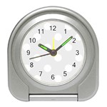 Polka Dots - White on Pale Gray Desk Alarm Clock